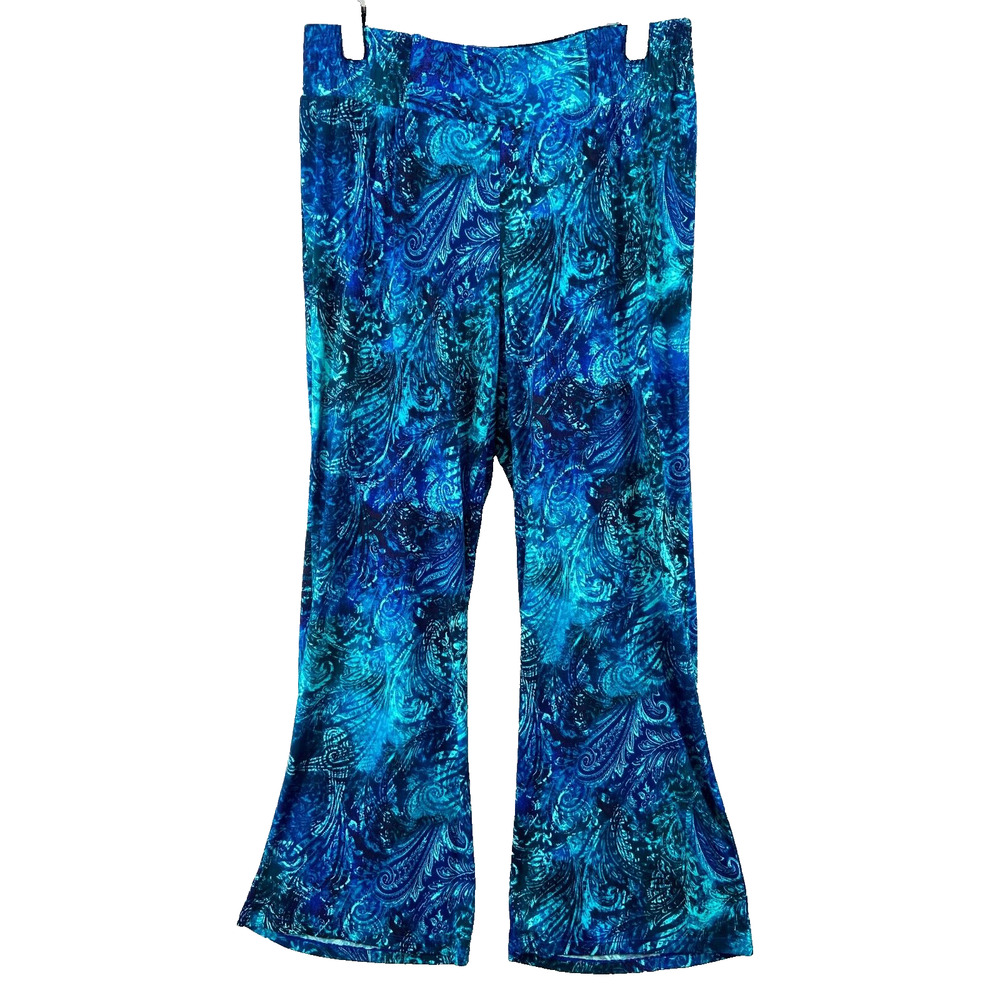 CACHE Pants Womens Sz XL Pull On Elastic Waist High-Rise Stretch Wide Leg‎